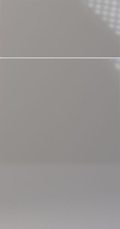High Gloss Gray slab cabinet door